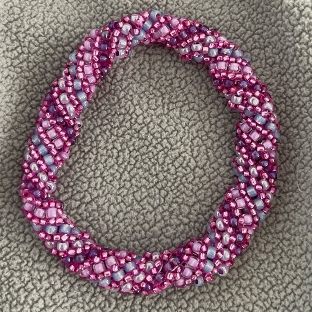 Adorable unicorn colors endless spiral rope beaded bracelet
